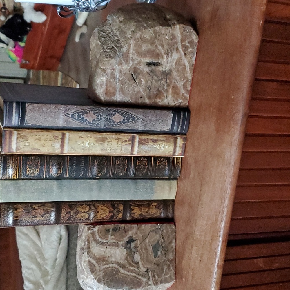 Vintage Earthy Brown Stone Bookends